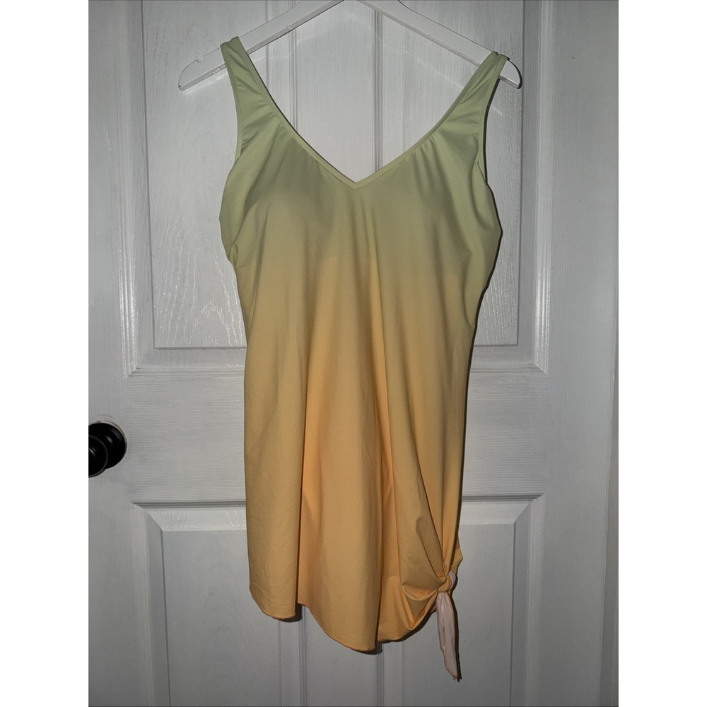 NWOT Lands End Slender Suit Fauxkini One Piece Swimsuit Ombré 12